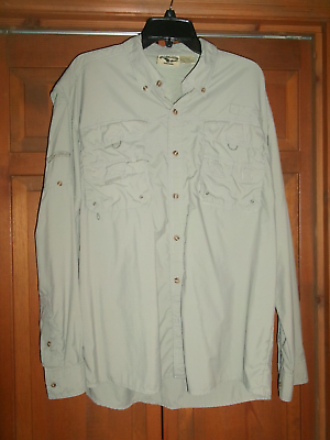 #ad Field amp; Stream Men#x27;s Fishing Shirt Light Green Size Large Caped Back Long Sleeve $11.99