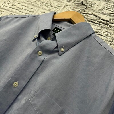 #ad Polo Lauren Ralph Lauren Blue Non Iron Button Up Shirt 16 1 2 32 33 $20.00