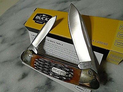#ad Buck Canoe 389 Folding 2 Blade Pocket Knife Amber Jigged Bone 420J2 3.55quot; Closed $23.99