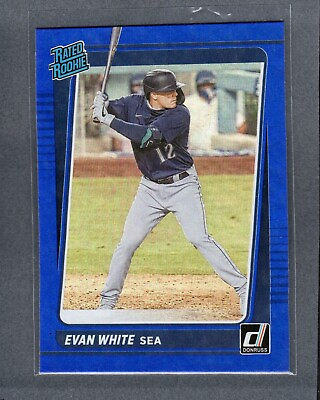 #ad 2021 Panini Donruss Evan White Rated Rookie #60 Blue Foil RC Seattle Mariners $2.00