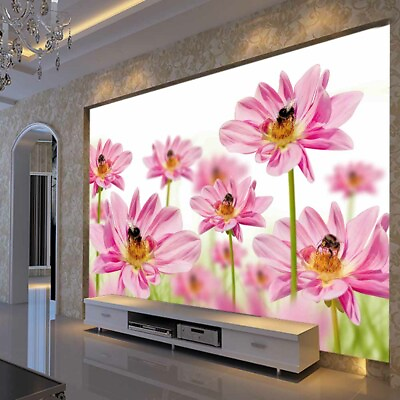 #ad Charming Flower Bee Full Wall Mural Photo Wallpaper Printing 3D Decor Kid Home AU $417.99