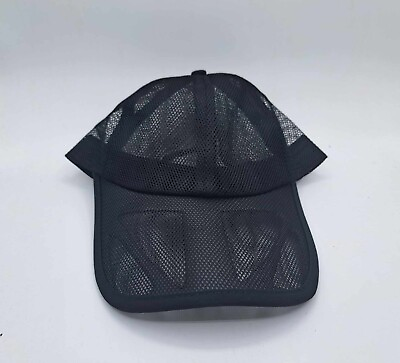 #ad Solid Black Adult Mesh Baseball Hat Cap $12.99