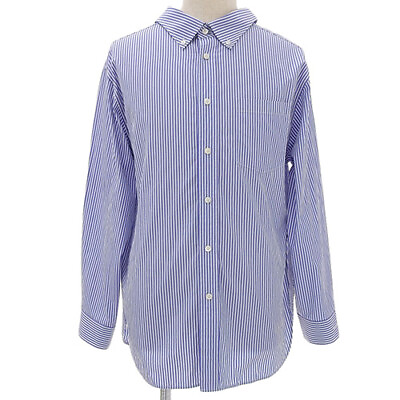 #ad Balenciaga Striped Long Sleeve Shirt Tops Fashion Apparel Clothing Cotton Blue W $414.37