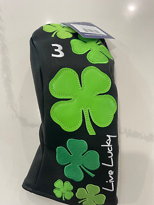 #ad Black Clover quot;Live Lucky Black with Green quot; Fairway Head cover New Cool $32.99