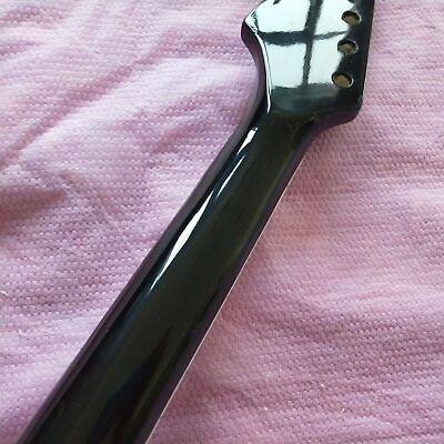 #ad New 25.5inch Maple Guitar Neck 22 fret Rosewood Fretboard Inlay Black DIY Guitar $53.09