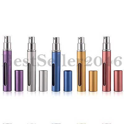 #ad 5pcs 5ml Mini Refillable Travel Portable Perfume Atomizer Bottle Spray Pump Case $11.99