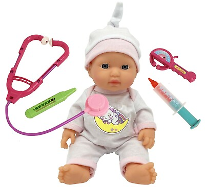 #ad 10quot; Baby Doll Doctor Set for Kids – Newborn Doll in Unicorn Hospital Clothes $20.99