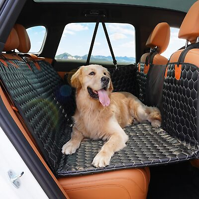 #ad Leather Dog Car Seat Cover with Mesh Window Car Mattress 200 lbs for Large Dogs $67.05