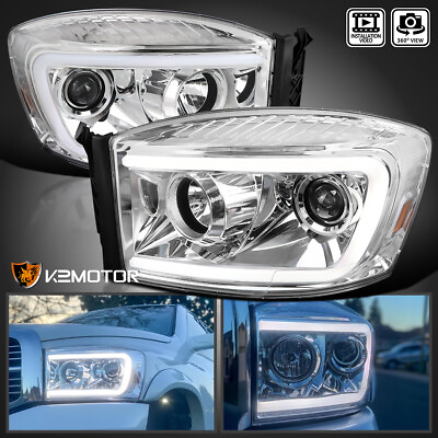 #ad Fits 2006 2008 Dodge Ram 1500 2500 Switchback LED Signal Projector Headlights $229.72
