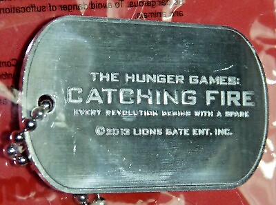 Lot 5 Hunger Games Catching Fire Movie AMC Dog Tags amp; Chain Brand New keychain $39.99