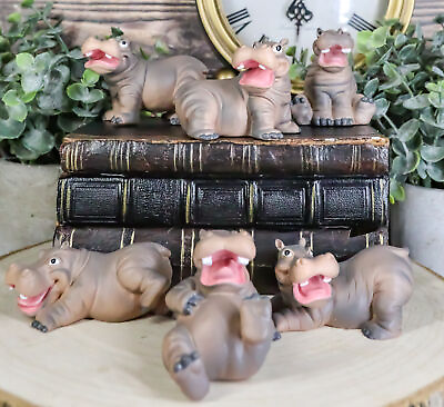 #ad Ebros Whimsical Baby Hippo Set of 6 River Hippopotamus Small Figurines 3quot;H $39.99