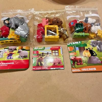 #ad Animal Planet Building Blocks First Legos Toys Kids Animals Jungle Farm Lot of 3 $6.34