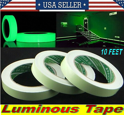#ad New Glow In The Dark Luminous Fluorescent Night Self adhesive Safety Tape US $4.99