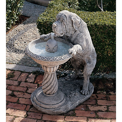 #ad 37.5quot; Saint Bernard Dog European Style Bubbling Water Feature Garden Fountain $892.25