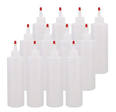 #ad Bekith 12 pack 16 Ounce Plastic Squeeze Condiment Bottles with Red Tip Cap ... $22.92
