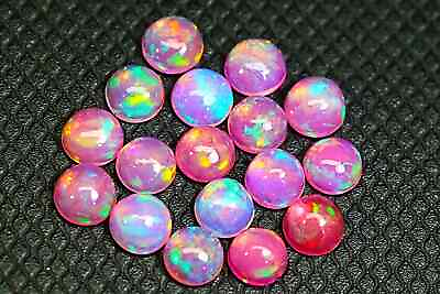 #ad AAA Natural Ethiopian Pink Opal Round Cabochon 8 mm 10 Pcs Making Use Jewelry $154.00