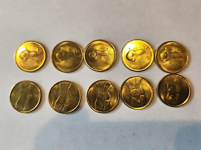 #ad 10 MALE PENIS HEADS I WIN TAILS YOU LOSE FLIP COIN TOKEN ADULT BACHELORETTE $18.00