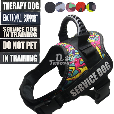 #ad Service Dog Training Control Harness Vest Patches Emotional Support Therapy Dog $19.69