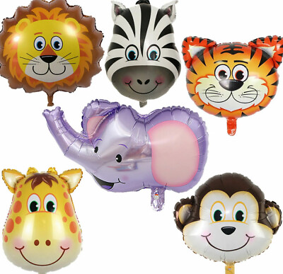 #ad 6 Pack Jumbo Zoo Birthday Balloons Zoo Jungle Party Balloons Kid Boy Girl $18.99