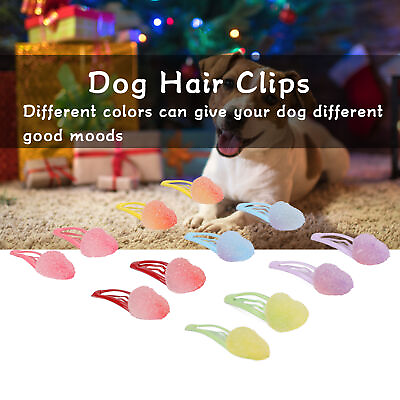 24 Pcs Heart Shaped Pet Hair Clips Plastic Dogs Hairpins Heart Shaped Metal Snap $7.43
