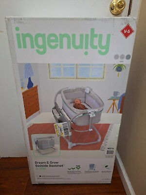 #ad PICK UP ONLY Ingenuity Dreamamp; Grow Bedside Adjustable Baby Bassinet With Storage $110.00
