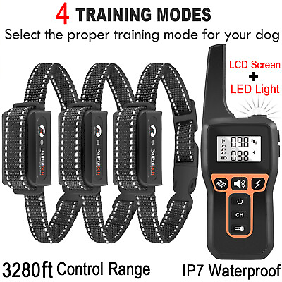 #ad #ad Dog Shock Training Collar Rechargeable Remote Control IPX7 Waterproof LCD Screen $54.99