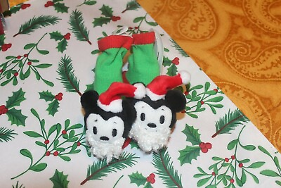 #ad HALLMARK ITTY BITTYS HOLIDAY MICKEY RATTLE SHOES SIZE 0 12M NWT $9.50