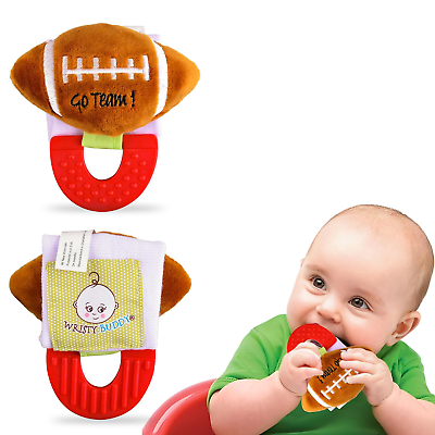 #ad Natural Teething Hand Toys for 4 Month Old Baby Chewy Soft amp; Safe Football $19.87
