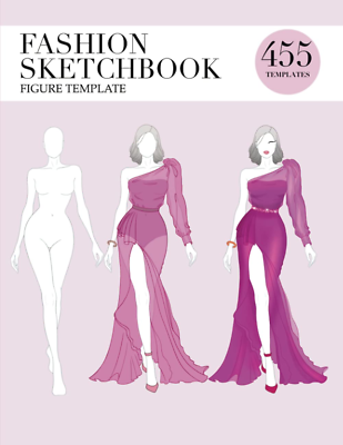 #ad Fashion Sketchbook Figure Template: 455 Large Female Figure Template for E NEW $26.44
