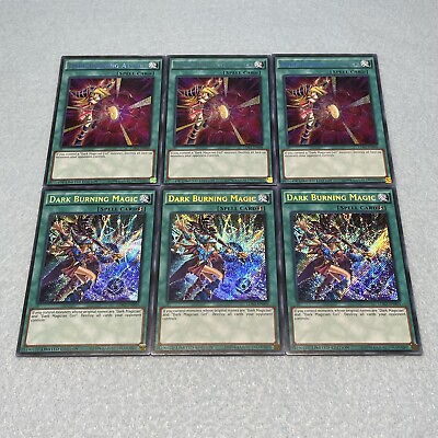 #ad Yugioh 3x Dark Burning Magic 3x Dark Burning Attack Secret Rare 6 Card Set NM $5.99