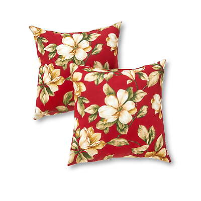 #ad Roma Floral 17quot; Square Outdoor Throw Pillow Set of 2 $32.42