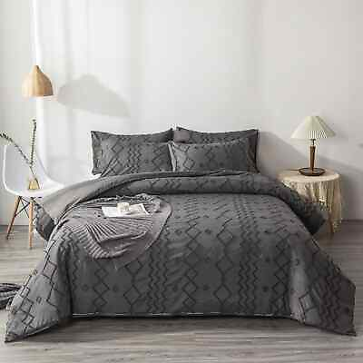 #ad Duvet Covers3pcs Embroidery Bedding Sets100%Washed Microfiber Tufted Cover Set $64.11