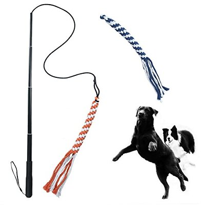 #ad Flirt Pole Toy for Dogs Pet Extendable Teaser Wand with Rope Interactive Toy $22.80