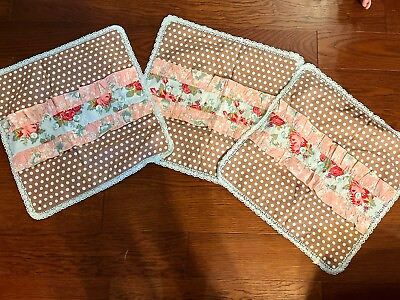 #ad Matilda Jane Pillow Cover Sham 18x18 Buttons Lace Floral Roses Polka Dots 3 $27.20
