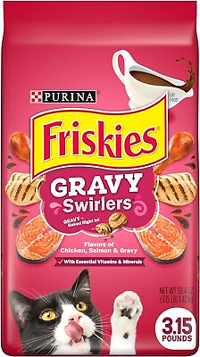 #ad Purina Friskies Gravy Swirlers Dry Cat Food Adult Cats Chicken amp; Salmon 3.15 lb $8.49
