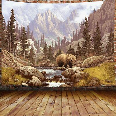 #ad Painting Brown Bear Extra Large Tapestry Wall Hanging Wildlife Fabric Room Decor $13.36