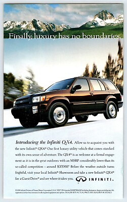 #ad 1997 INFINITI QX4 SUV Vintage 5.5quot;X8.5quot; Magazine Ad 1990#x27;s M589 B $5.00