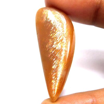 #ad Excellent 39.40Cts. Natural Golden Sunstone Fany Cabochon Loose Gemstone $11.15