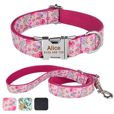 #ad Adjustable Personalized Dog Collar Free Engraved Puppy ID Name Leash Lead Small $13.98