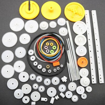 #ad 82PCS Set Plastic Gear DIY Accessories Set for Toy Motor Car Robot Model Kit $7.19