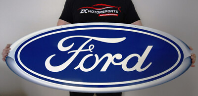 #ad Ford Blue Oval Heavy Duty Steel Metal Sign Ford Licensed Super Size 48quot;x19quot; $225.95