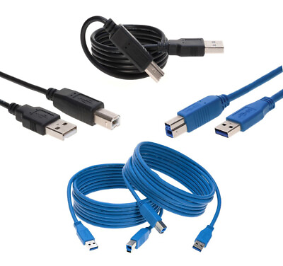 #ad #ad USB 2.0 3.0 High Speed Cable A Male to B Male Printer Scanner Cord Multipack LOT $254.49