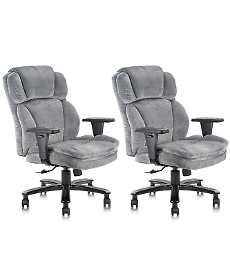 #ad Ergonomic Big amp; Tall Executive Office Chair with Upholstered Swivel 400lbs Gray $190.99