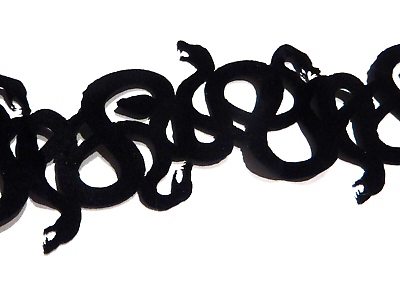 #ad SERPENT VELVET BAND CHOKER cutout wide snake necklace gothic Medusa Halloween O1 $9.99