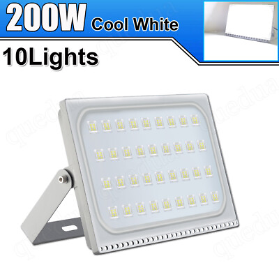 #ad 10X 200W LED Flood Light Cool White Outdoor Arena Garden Yard Sports Fields Lamp $410.99