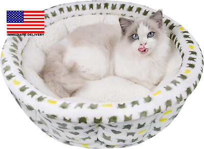 #ad Super Soft Small Dog Bed amp; Cat Bed Anti Anxiety Puppy Cuddler Bed Cozy round F $20.64