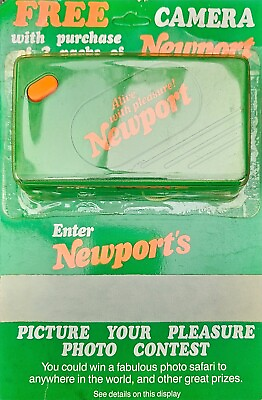 #ad Vintage 1988 Newport quot;Alive With Pleasure quot; Green Camera New in Package $15.95