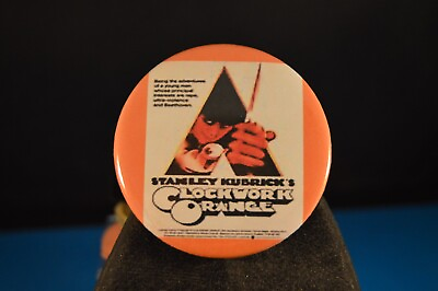 #ad quot;A CLOCKWORK ORANGEquot; BUTTON Triangle Ad BIG pinback pin badge film movie Kubrick $2.99
