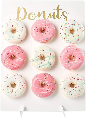 #ad Donut Wall Display Stand Wood Reusable Rustic Doughnut Board Holder for Baby... $28.14