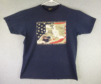 #ad Vintage Gear For Sports Shirt Mens Large Blue Operation Enduring Freedom USA War $11.79